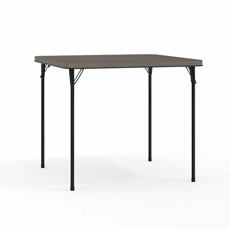 FLASH FURNITURE Square Folding Table, 34" W, 34" L, 28.5" H, Plastic Top, Grey DAD-LF-86-DG-GG